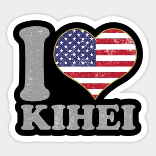 Kihei Maui Hawaii Pride 4th Of July USA Flag Sticker